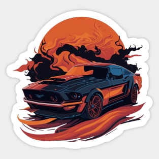 Muscle Car Flame Sticker